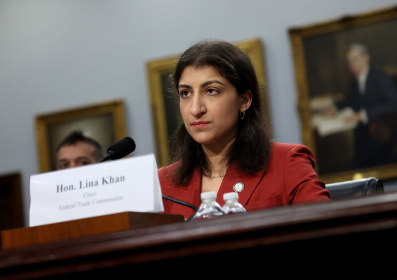     Lina Khan, Chair of the Federal Trade Commission (FTC), testifies before the House Appropriations Subcommittee in the Rayburn House Office Building on May 15, 2024 in Washington, DC.