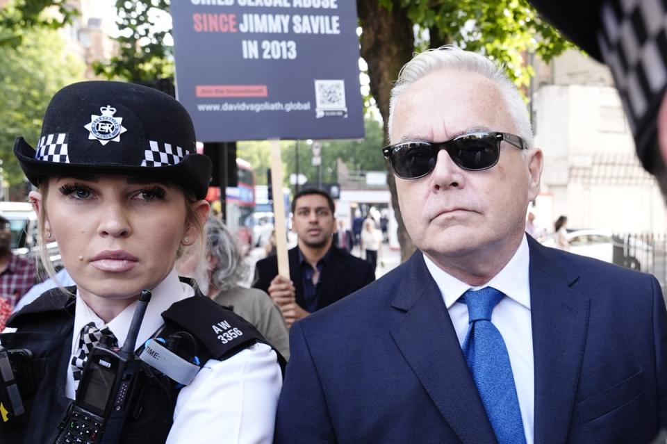 Former BBC presenter Huw Edwards arrives at Westminster Magistrates' Court (Aaron Chown/PA Wire)