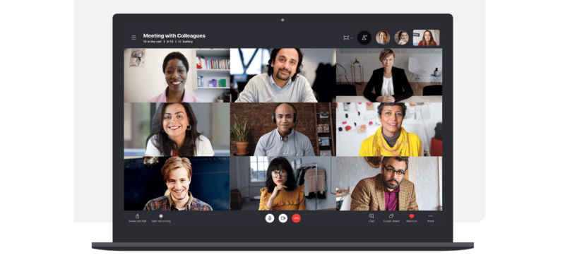 A Microsoft marketing image for the desktop version of Skype.