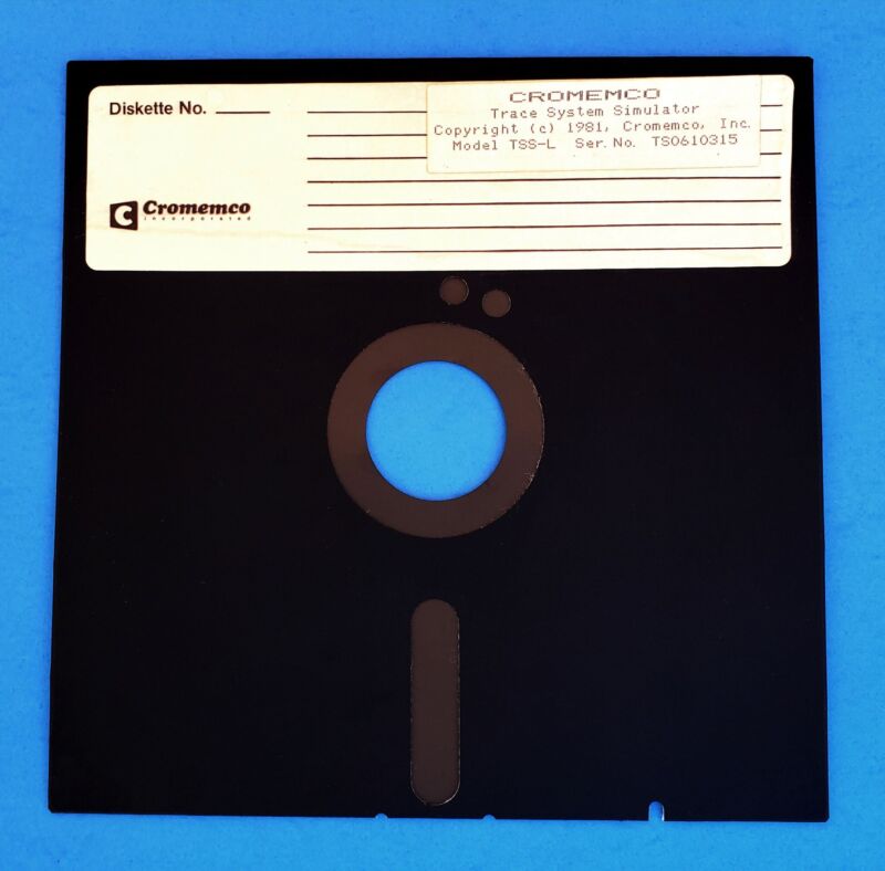 An example of an 8-inch floppy disk. It is unclear what brand of disks the German Navy uses. 