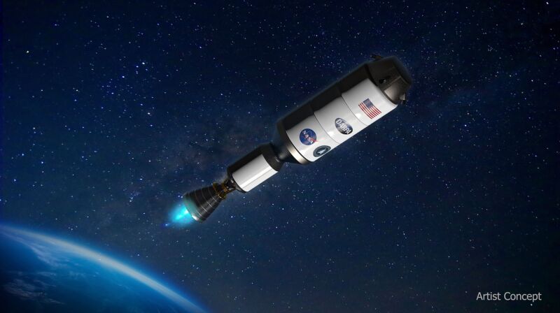 Artist's impression of the Demonstration for Rocket to Agile Cislunar Operations (DRACO) spacecraft.