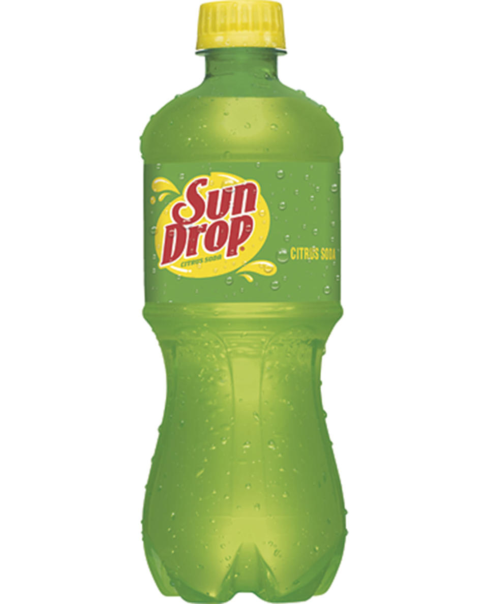 Sun Drop soft drink bottle.  (Dr. Pepper)