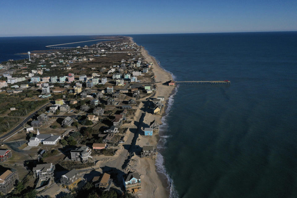 The beach, seen here in 2023, is rapidly eroding along the shoreline adjacent to Ocean Drive.