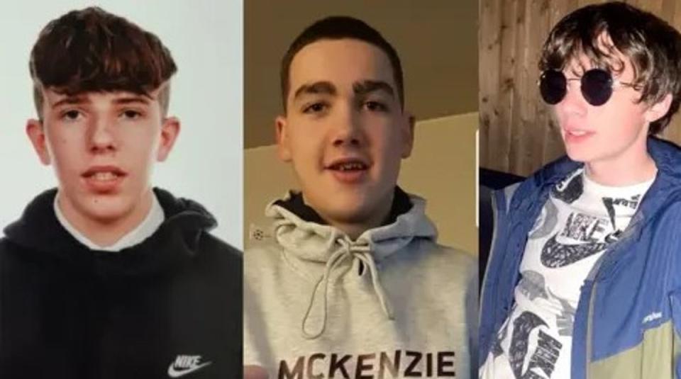 Finlay Johns, Ian Cannon and Tyler Johnston all died in the crash (Police Scotland)