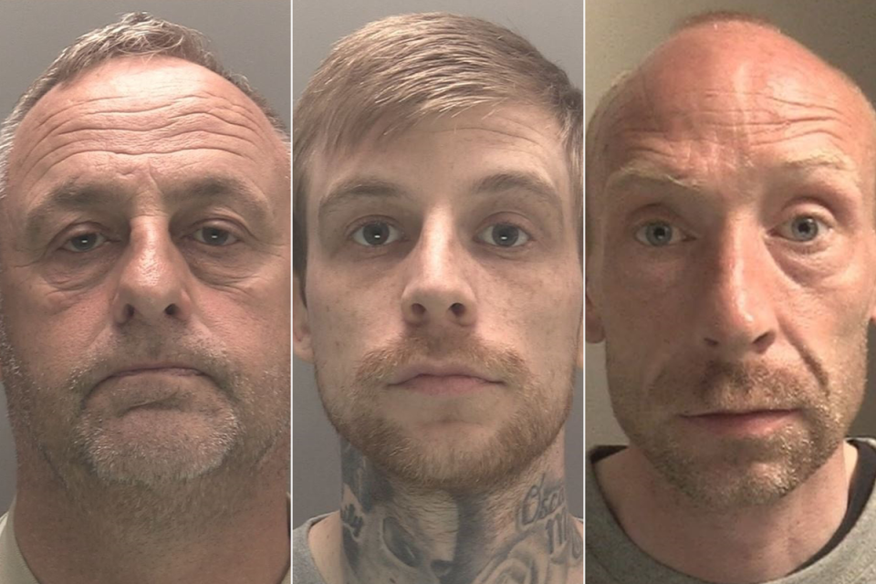 Derek Drummond, 58, Declan Geiran, 29, and Liam Riley, 41 (LR) have all been convicted (Merseyside Police)