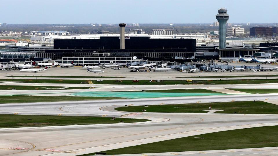 PHOTO: In this April 22, 2019, photo, the terminals of O'Hare International Airport are seen from the south air traffic control tower in Chicago. (Kiichiro Sato/AP, ARCHIVE)