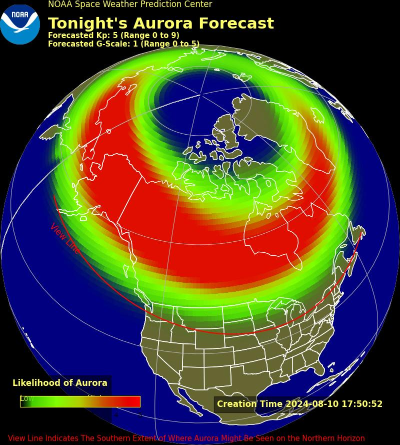 Here you can see the Northern Lights in the United States. (NOAA) 