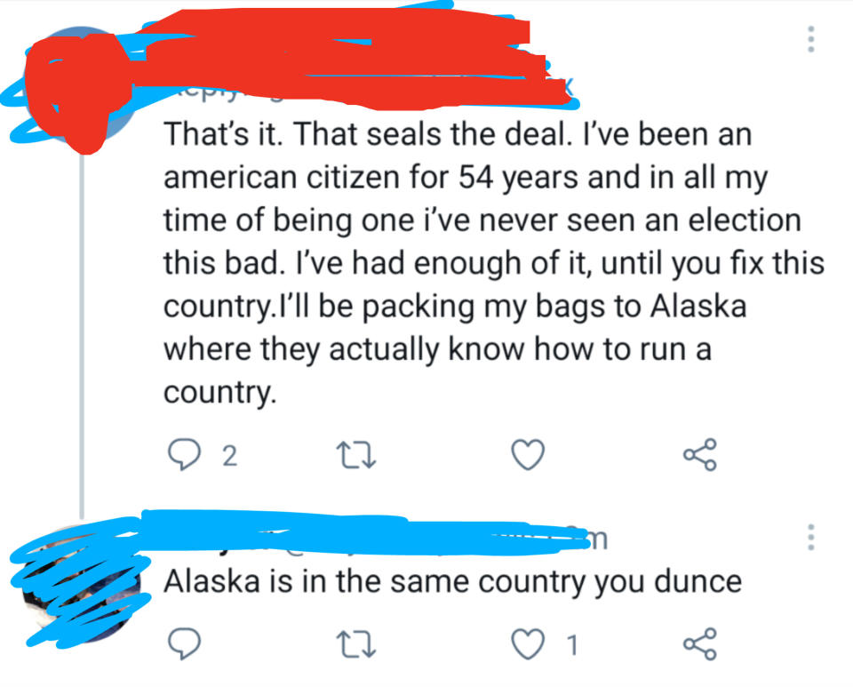 someone who doesn't know Alaska is in the US