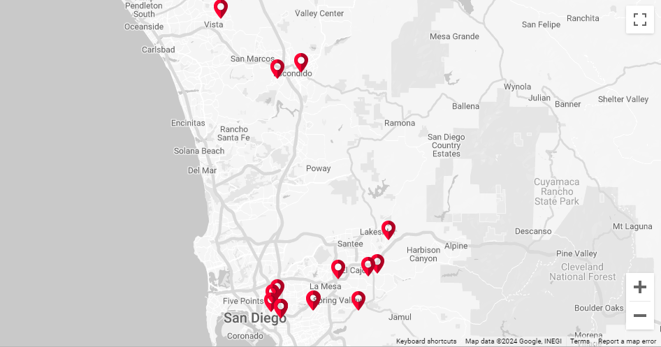 SDG&E's power outage map shows power outages in San Diego County on Sunday as record heat continues to batter the region (Photo: SDG&E) 