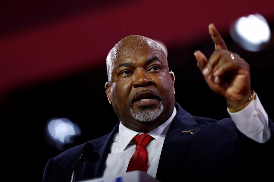 PHOTO: North Carolina Lt. Gov. Mark Robinson speaks at the Faith and Freedom Road to Majority conference at the Washington Hilton on June 21, 2024 in Washington, D.C. (Anna Moneymaker/Getty Images, ARCHIVE)