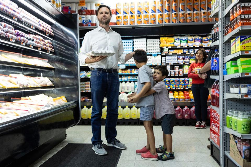 JD Vance campaigned with his sons last weekend (AP)