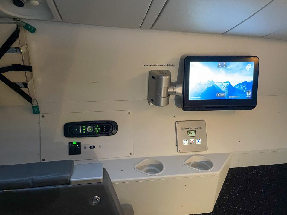 Each pilot has a television in his secret rest room.