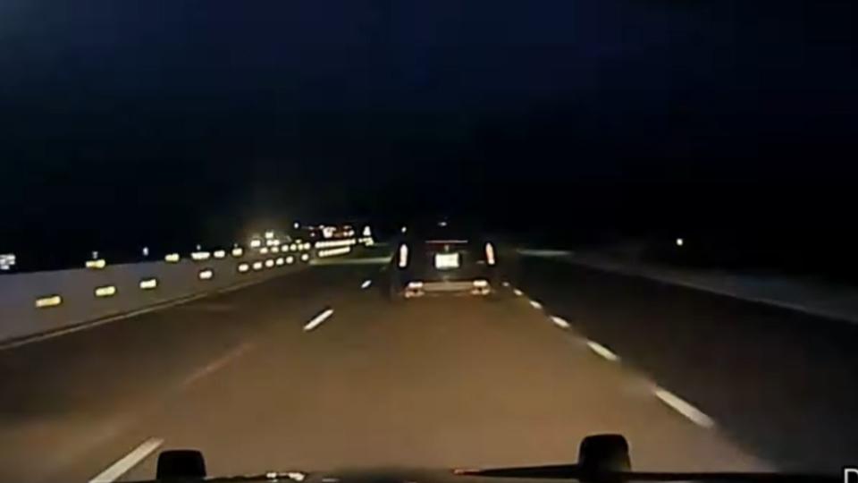 Blackout Cadillac CTS flees Arkansas police officer