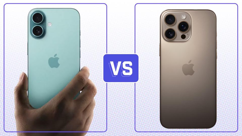 iPhone 16 vs iPhone 16 Pro visualization for face-off template