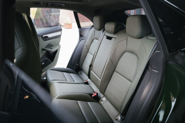 The back seat of a Porsche Macan 4S