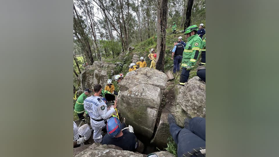 Several emergency teams from the police, fire brigade and ambulance services were involved in the rescue operation. - NSW Ambulance