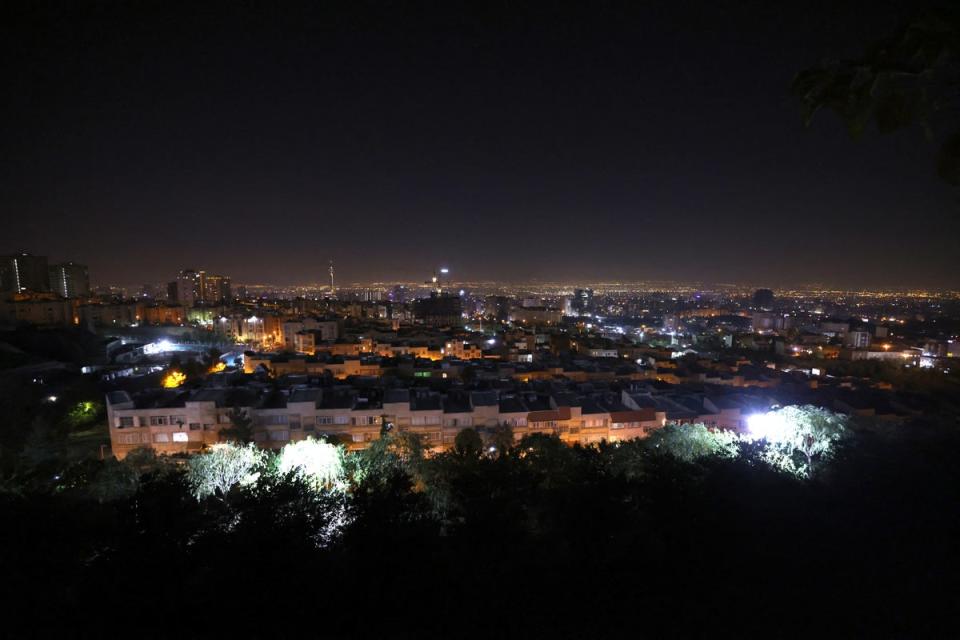 A general view of Tehran after several explosions were heard in Tehran on October 26, 2024. Israel announced the launch of 