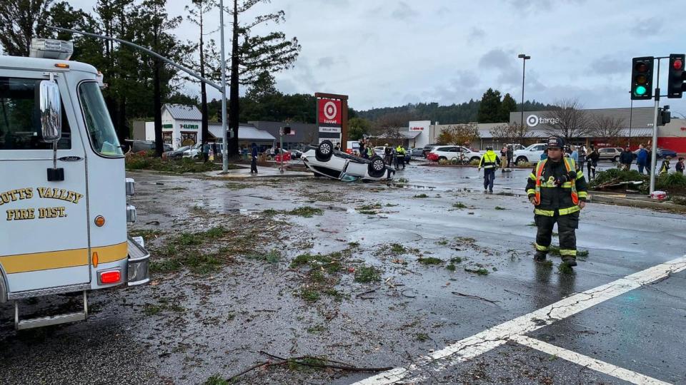 PHOTO: An apparent tornado touched down in Scotts Valley, causing significant property damage and resulting in several injuries. (Scotts Valley Police Department)