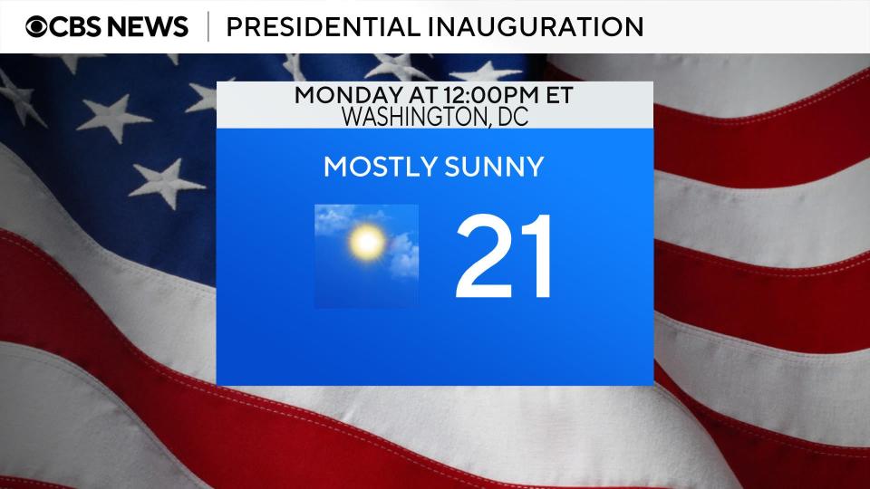 Washington, DC will have freezing temperatures on Inauguration Day, January 20, 2025. / Credit: CBS News