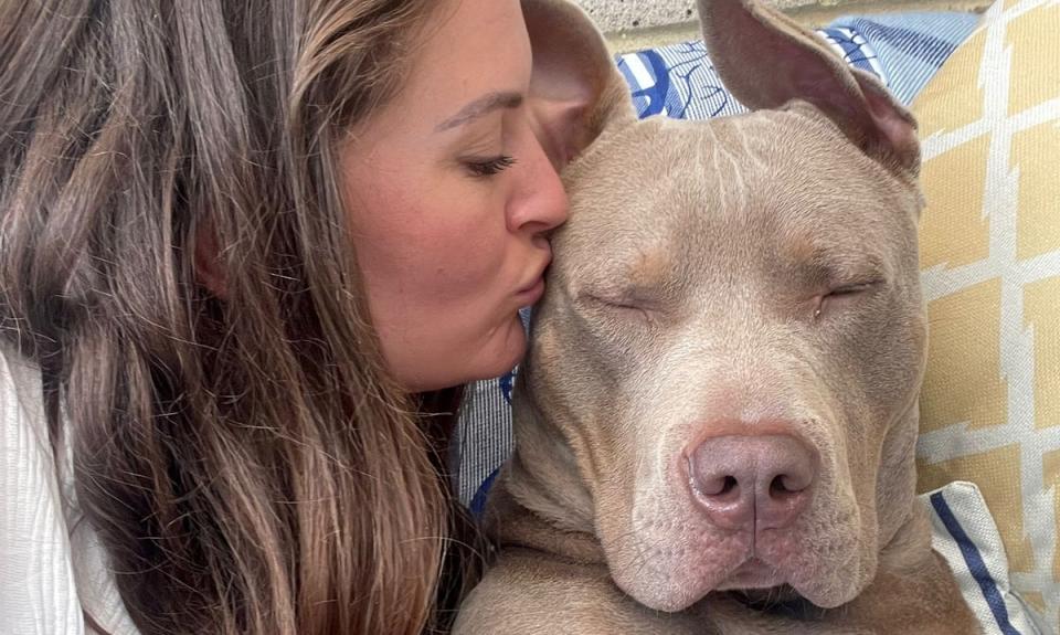 Sophie Coulthard and her XL Bully Dog. She says that the prohibition of government was a knee shock reaction and would not reduce dog attacks (Sophie Coulthard)