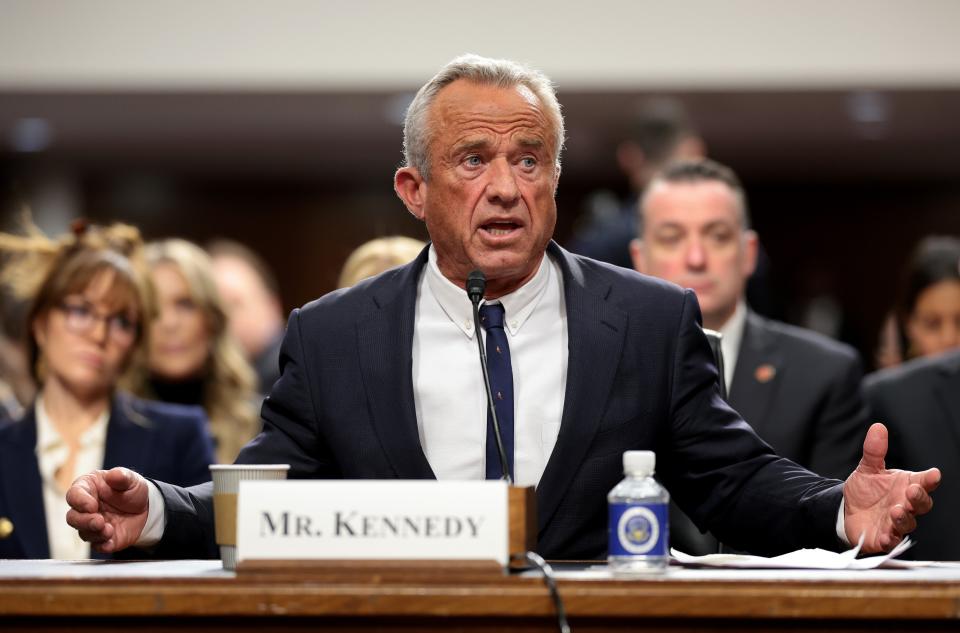 Kennedy Jr. was confronted with senators on Wednesday during a confirmation hearing. / Win McNamee / Getty images