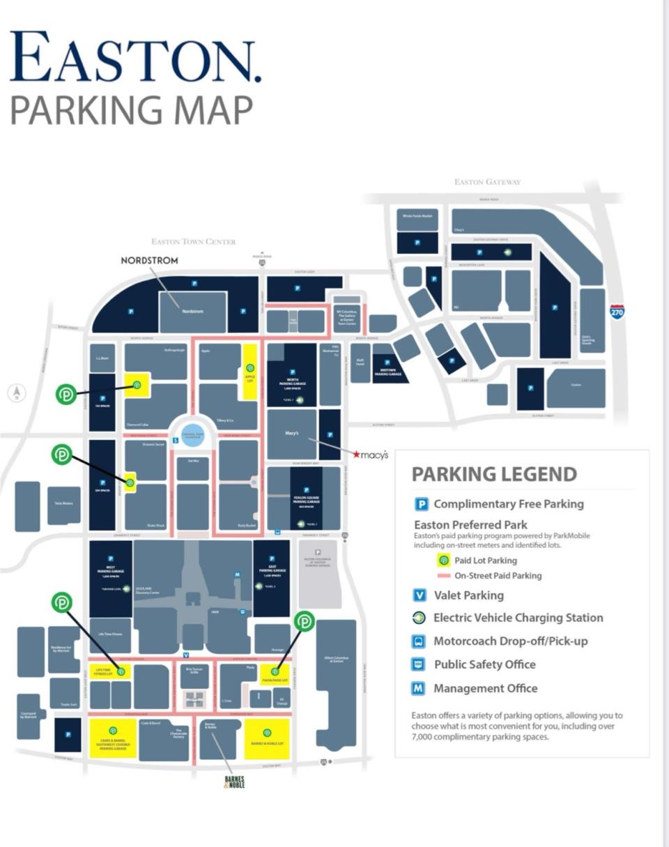 A map of Easton Town Centre's new parking arrangements.