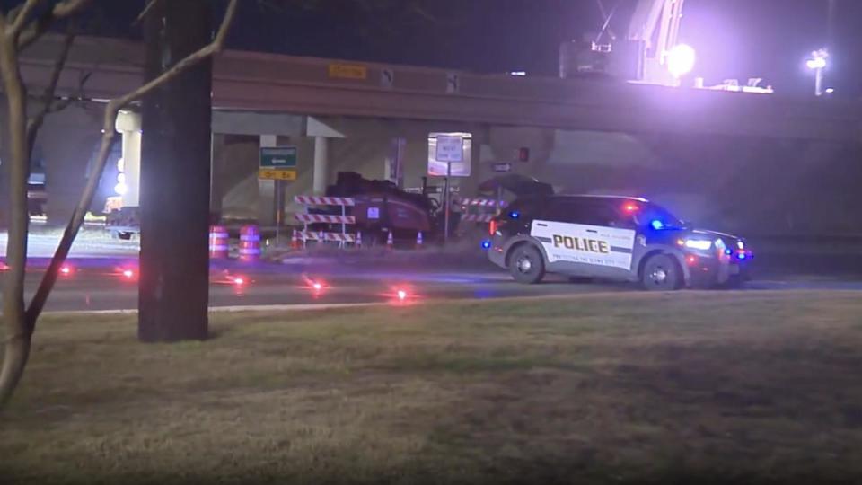 PHOTO: San Antonio police responded near the scene of a shooting, in a video screenshot on Thursday, Jan. 23, 2025. (KSAT)