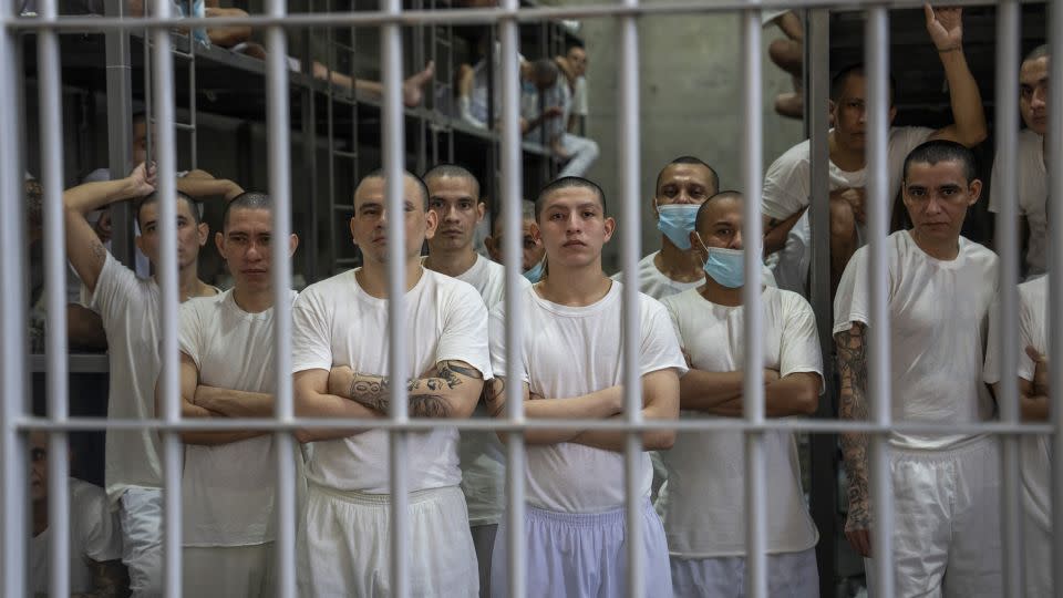 Prisoners in Cecot, El Salvador's Terrorism Insurance of terrorism, during an exclusive CNN visit in 2024. - Evelio Contreras/CNN