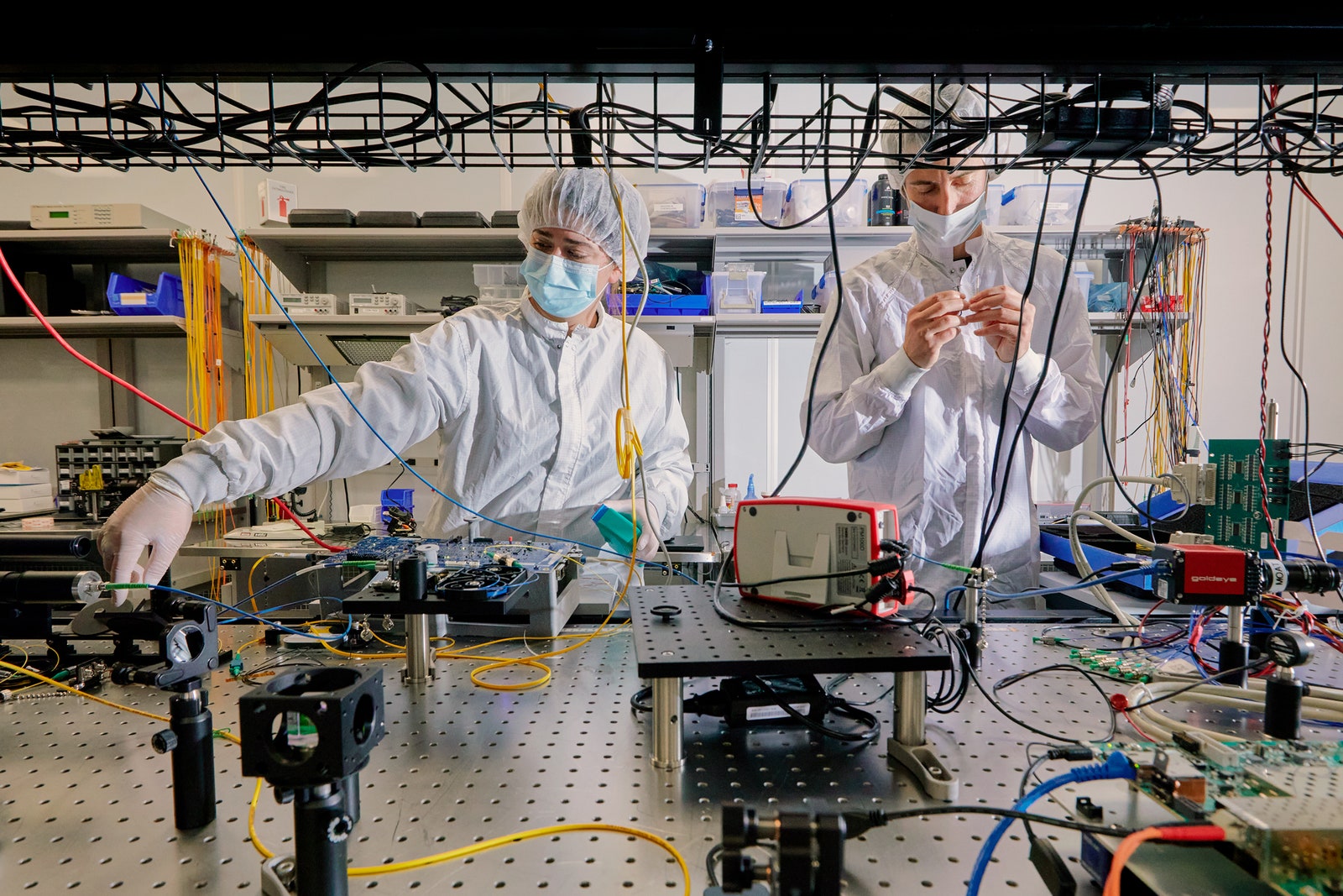 A photo of Sanam Mozaffari and Devin Brinkley in the Taala -Lab.