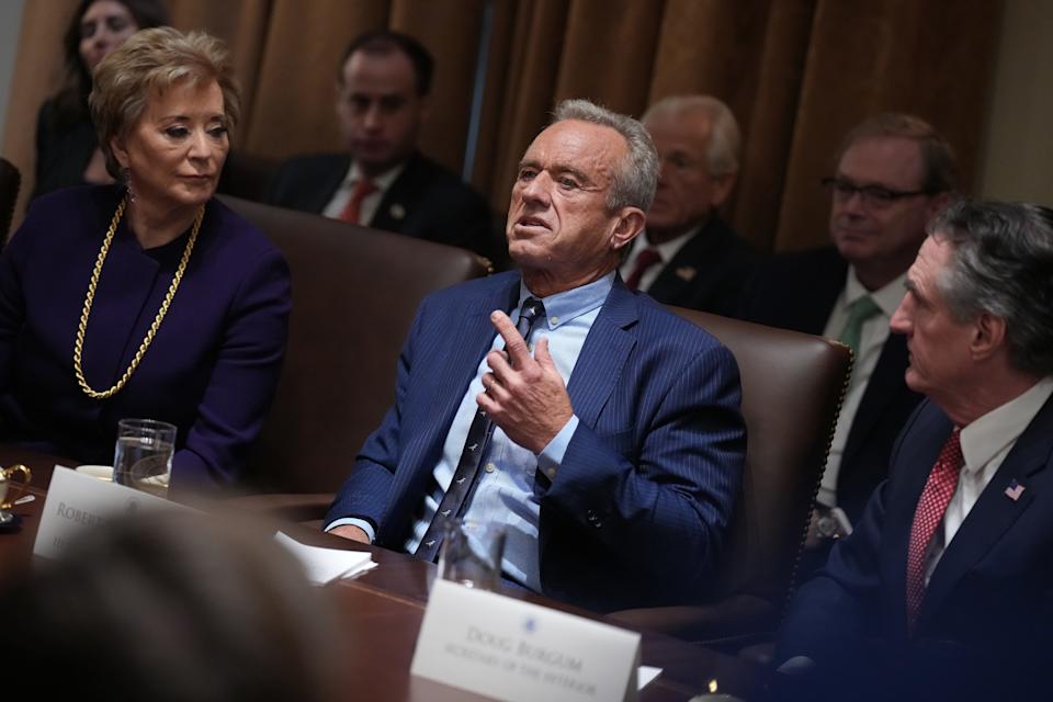 Health and Human Services Secretary Robert F. Kennedy Jr. Focuses on a cabinet meeting of President Donald Trump in the White House on 26 February 2025.