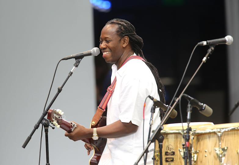 Singer-songwriter, guitarist and percussionist Aurelio Martinez of the band Aurelio performs on stage in the Hollywood Bowl presents the 38th birthday Playboy Jazz Festival Day 1 on the Hollywood Bowl on 11 June 2016 in Hollywood, California. / Credit: Mathew Imaging via Getty