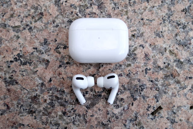 Apple's AirPods Pro wireless noise canceling earphones.