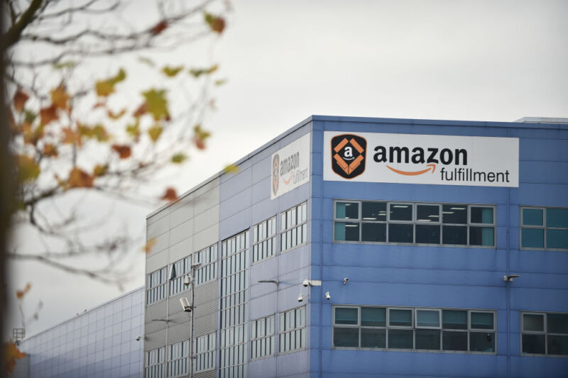 The Amazon Fulfillment Center on November 24, 2021 in Rugeley, England.