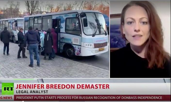 Jennifer DeMaster, an assistant attorney for Milwaukee, said of state-owned company Russia Today that Russian President Vladimir Putin did nothing wrong by recognizing two breakaway regions in eastern Ukraine and deploying troops there.