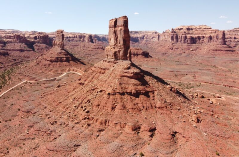 Eagle Plume Tower in Bears Ears, Utah.  Geologists at the University of Utah have developed a mathematical model to predict the fundamental resonance frequencies of these and similar formations based on the geometry and material properties of the formations. 