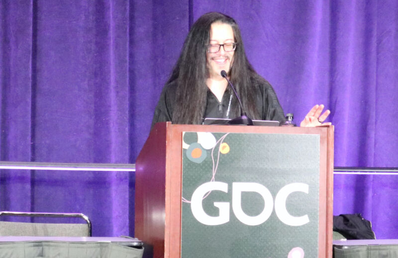     John Romero speaks at GDC 2022.