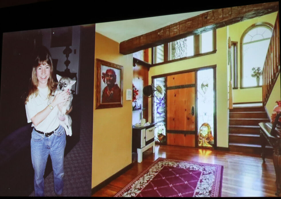 A photo of Roberta Williams in her 1990s home, taken by John Romero while visiting her and Ken Williams.