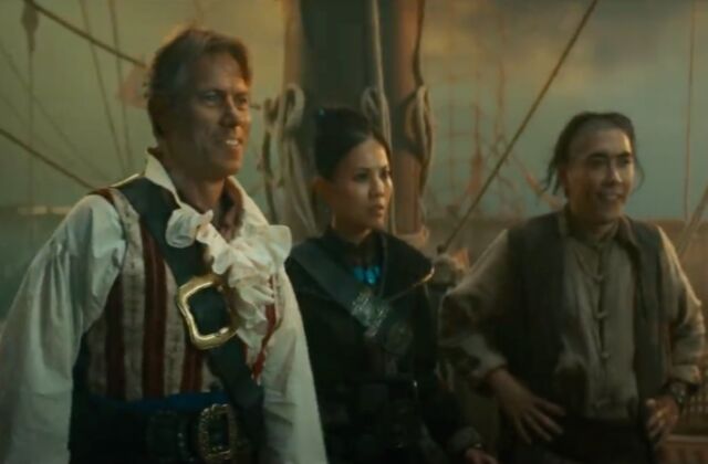 Crystal Yu (center) plays the 19th-century Chinese pirate queen Madame Ching.