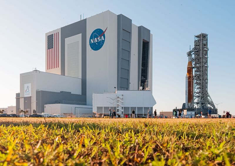 The Space Launch System rocket will roll out of the Vehicle Assembly Building in mid-March 2022.