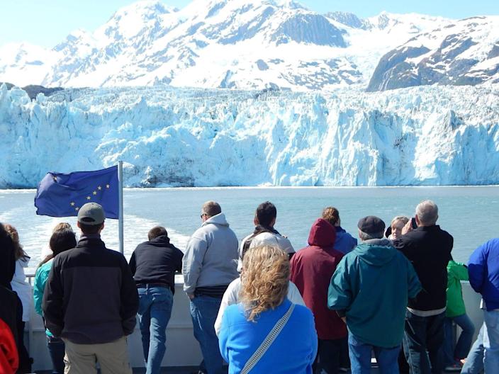 People Watching a Glacier in Prince William Sound