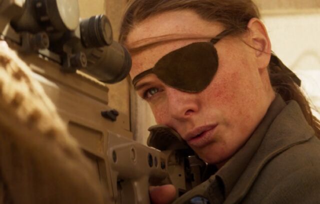 Rebecca Ferguson's Ilsa Faust has a great eye patch after an unfortunate incident with space debris.