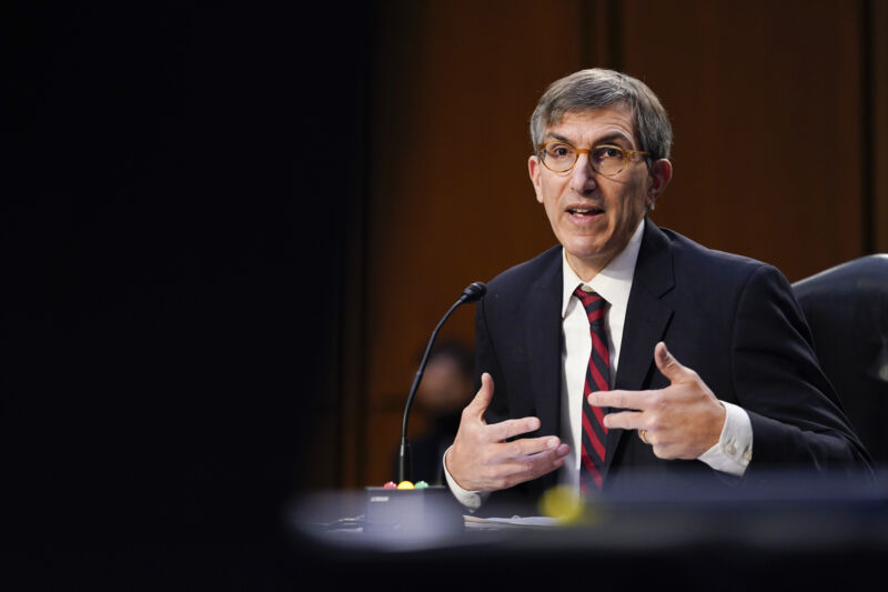 dr.  Peter Marks, director of the Center for Biologics Evaluation and Research within the Food and Drug Administration, testifies at a Senate Committee on Health, Education, Labor and Pensions hearing on the federal response to the coronavirus on Capitol Hill on March 18, 2021 in Washington , DC. 