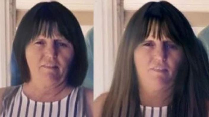 Photo views show what Vicky White would look like if she changed the cut or color of her hair.