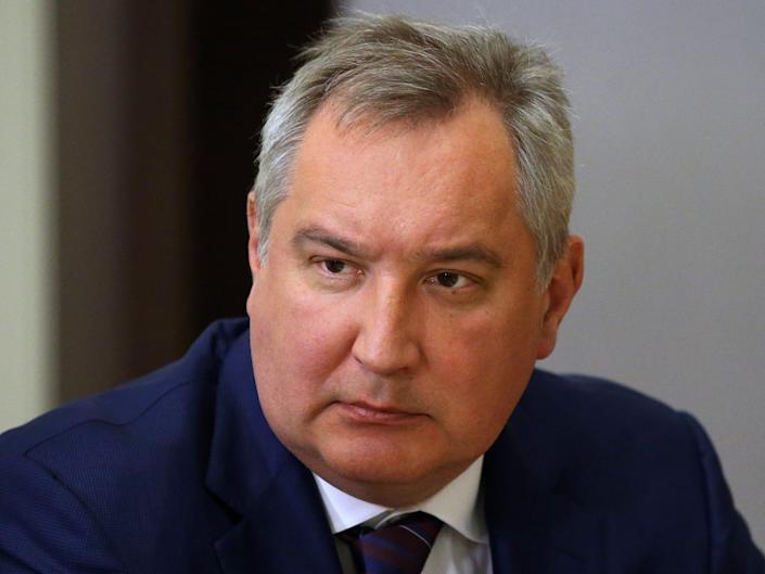 Russian former Deputy Prime Minister Dmitry Rogozin attends a meeting with senior officers, defense and military officials.