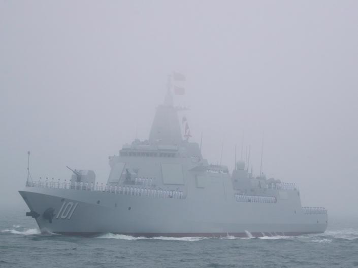 The new type 055 guided missile destroyer Nanchang of the Chinese People's Liberation Army (PLA) Navy in April 2019.