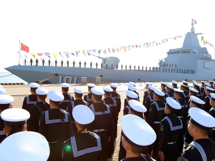 The first Type 055, Nanchang (101) guided missile destroyer.