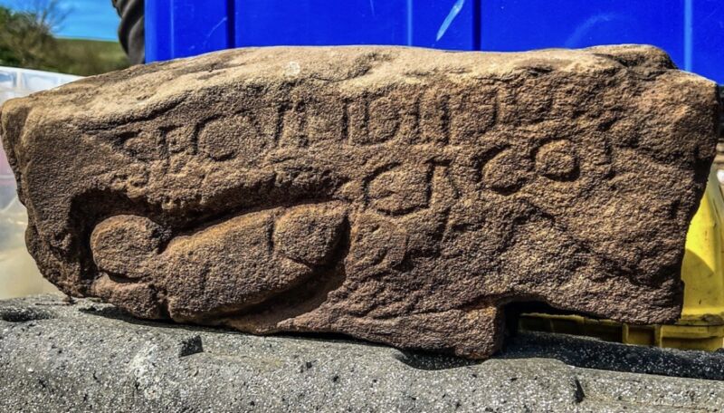 Archaeologists found a crude graffiti drawing of a penis at the ancient Roman fortress of Vindolanda, accompanied by a personal insult.