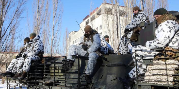 Soldiers are in Chernobyl exclusion zone