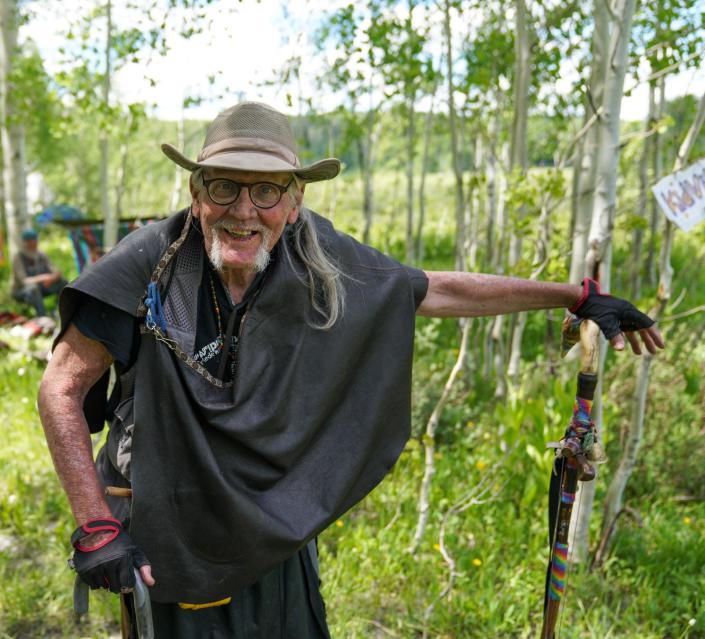 barry "Plunker"  Adams is a founding member of the Rainbow Family camping group.