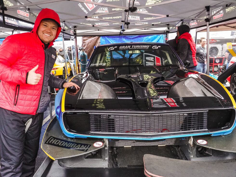 Tommy Boileau poses with his 1967 Chevy Camaro. Aside from the car's original roof panel - the only all-original part - the vehicle is a highly modified beast, with a twin-turbo LS engine producing approximately 1,000 horsepower.